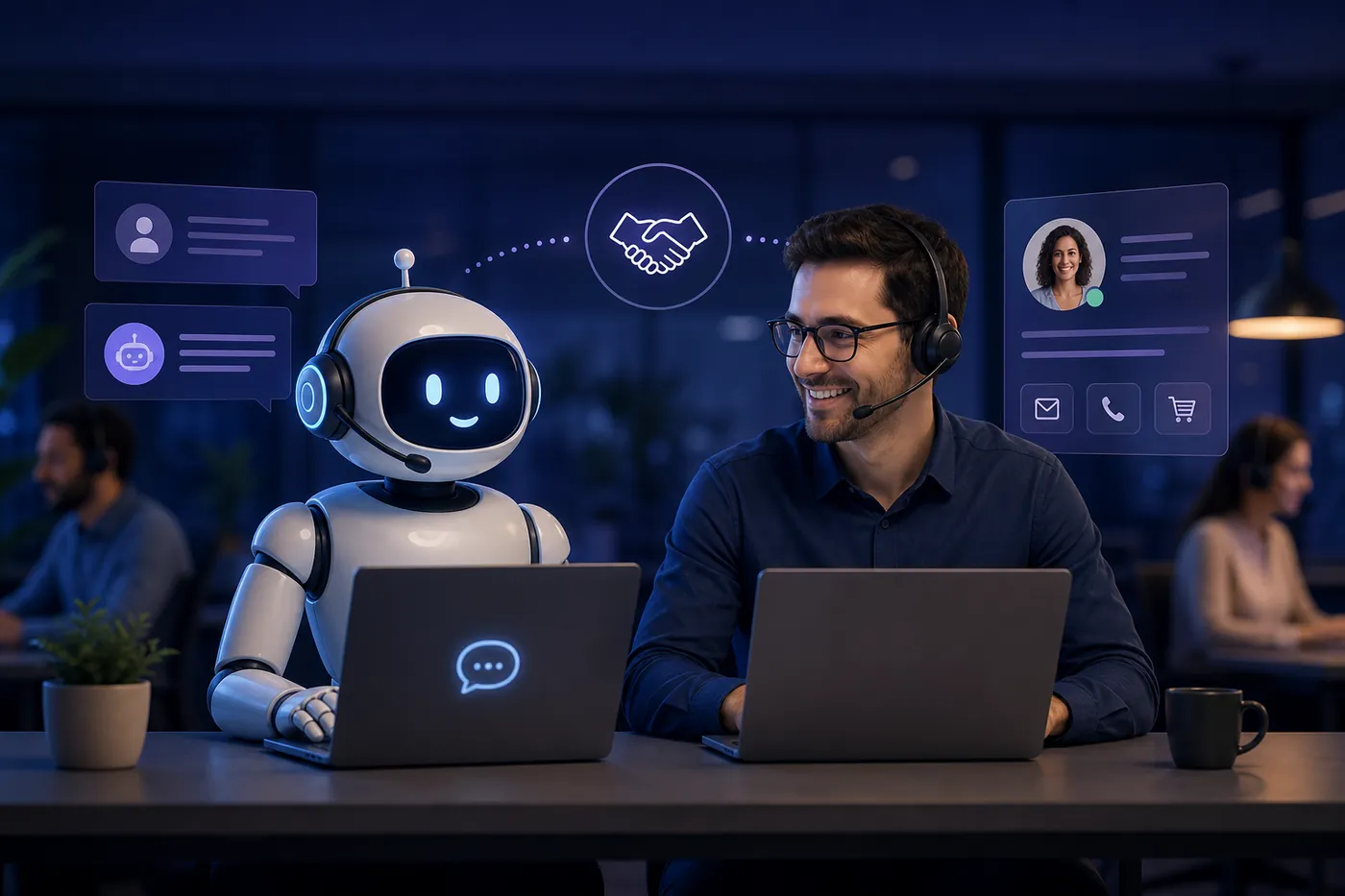 Chatbot and sales team working together