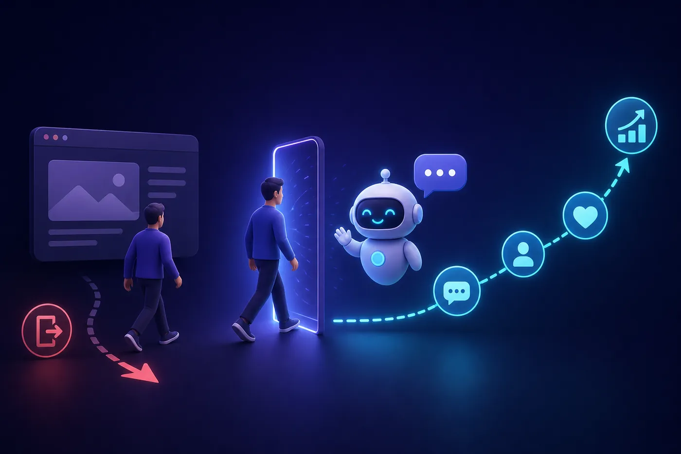 Chatbot engages visitors instantly to reduce website bounce rate